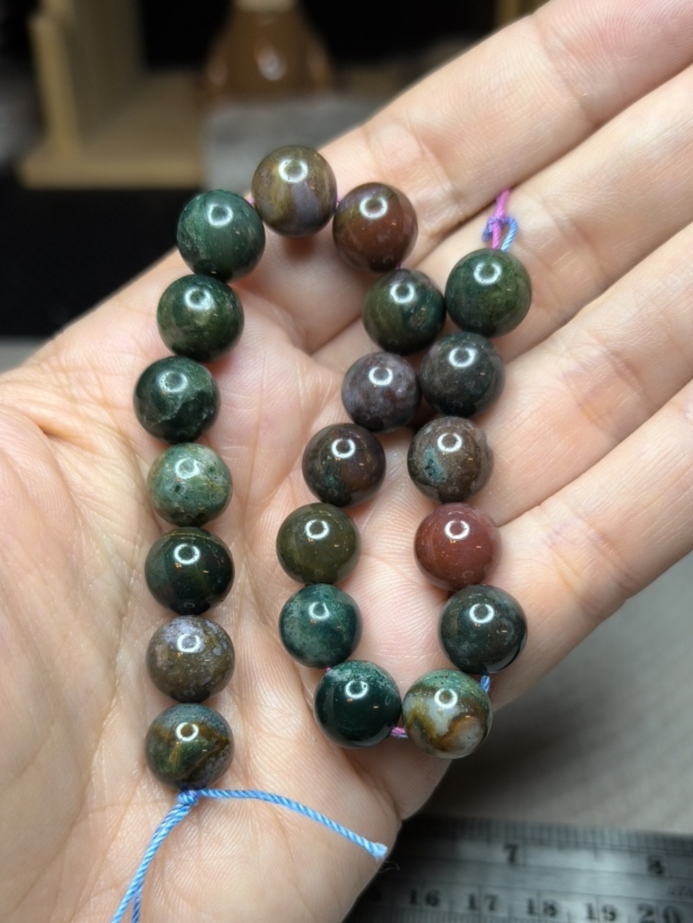 #2- 10mm Indian Agate Gemstone Beads - 8 Inch Strand